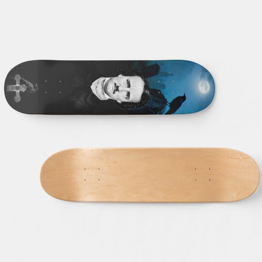 Edgar Allan Poe Graveyard Ravens Gothic Persoonlijk Skateboard (Horizontaal)