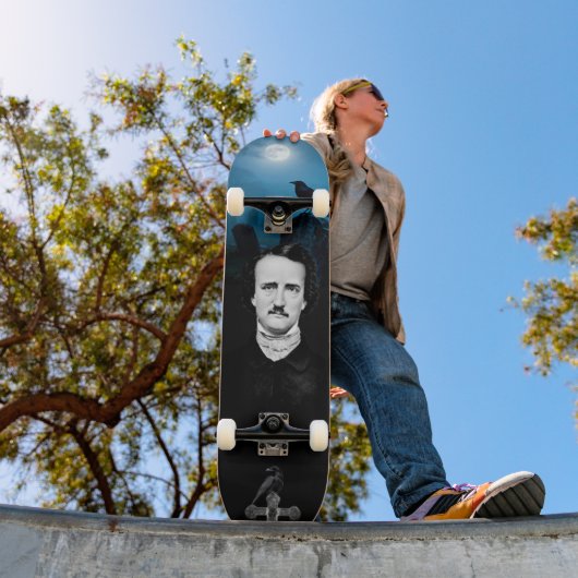 Edgar Allan Poe Graveyard Ravens Gothic Persoonlijk Skateboard (Buiten 1)