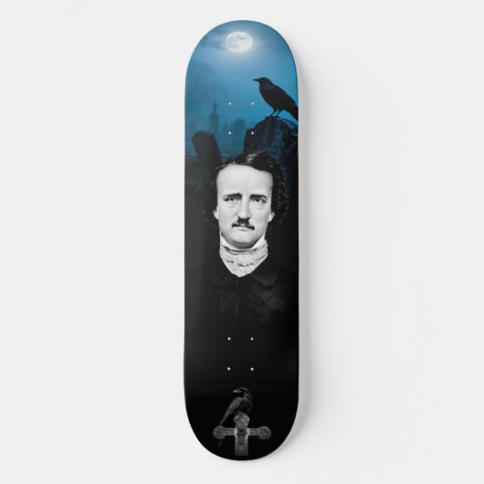 Edgar Allan Poe Graveyard Ravens Gothic Persoonlijk Skateboard (Voorkant)
