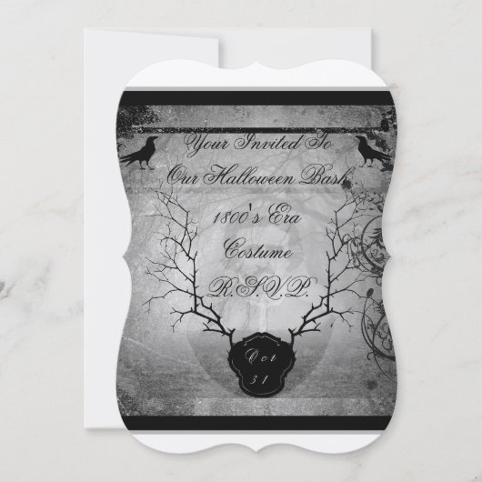 Edgar Allan Poe Halloween Party Kaart (Voorkant)