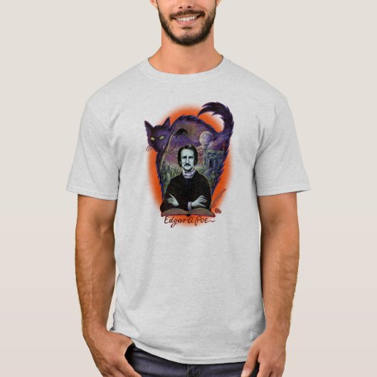 Edgar Allan Poe Halloween versie T-shirt (Voorkant)