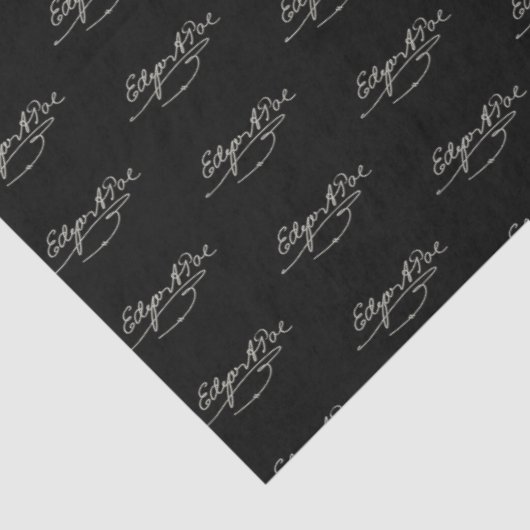 Edgar Allan Poe Handtekening Zwart Tissuepapier (Detail)