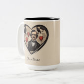  Edgar Allan Poe Heart Gepersonaliseerd Tweekleurige Koffiemok (Voorkant links)