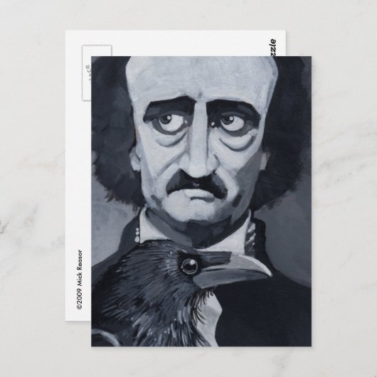 Edgar Allan Poe het Briefkaart Raven (Voorkant / Achterkant)