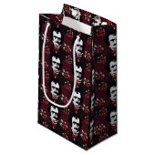 Edgar Allan Poe & Holly Mistletoe Gothic Bag Klein Cadeauzakje (Voorkant Gekanteld)