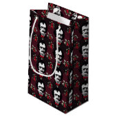Edgar Allan Poe & Holly Mistletoe Gothic Bag Klein Cadeauzakje (Achterkant Gekanteld)