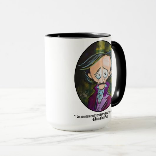 Edgar Allan Poe "Ik werd gek..." Mok (Voorkant rechts)