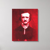 Edgar Allan Poe in het rood Canvas Afdruk (Voorkant)