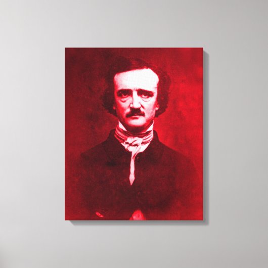 Edgar Allan Poe in het rood Canvas Afdruk (Voorkant)