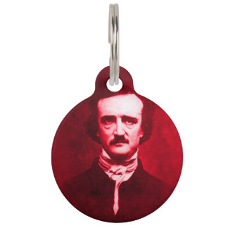 Edgar Allan Poe in het rood Huisdierpenning