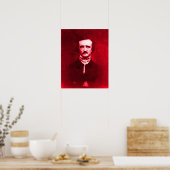Edgar Allan Poe in het rood Poster (Keuken)