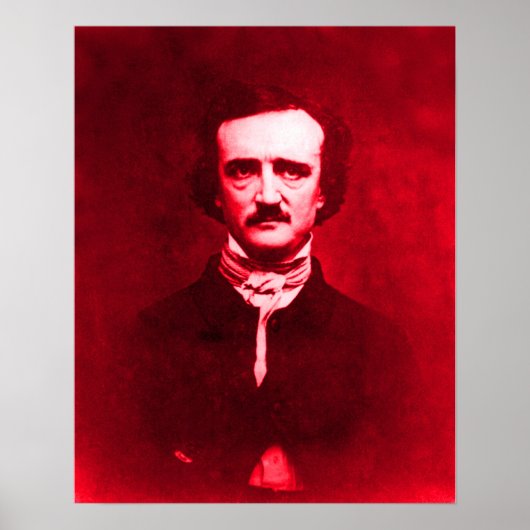 Edgar Allan Poe in het rood Poster (Voorkant)