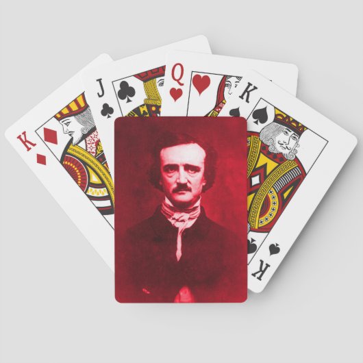 Edgar Allan Poe in het rood Speelkaarten (Achterkant)