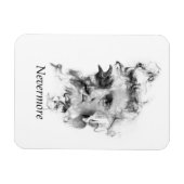 Edgar Allan Poe in rook met Raven - Nevermore Magneet (Horizontaal)