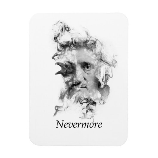 Edgar Allan Poe in rook met Raven - Nevermore Magneet (Verticaal)