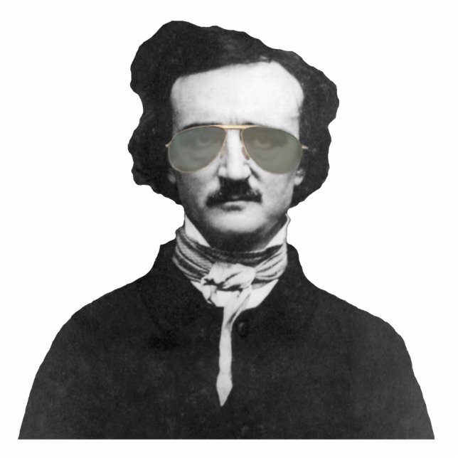 Edgar Allan Poe in zonnebrillen Fotobeeldje Sleutelhanger (Voorkant)