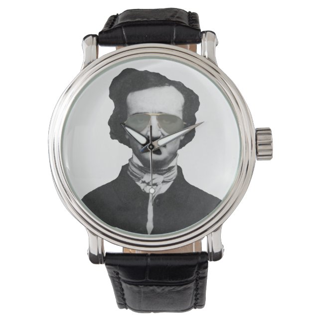 Edgar Allan Poe in zonnebrillen Horloge (Voorkant)