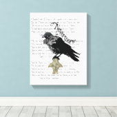 Edgar Allan Poe is de Raven Canvas Afdruk (Insitu (Houten vloer))