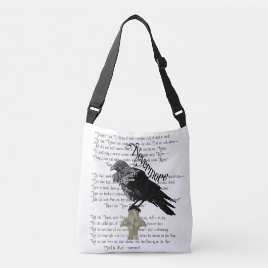 Edgar Allan Poe is de Raven Crossbody Tas (Voorkant)