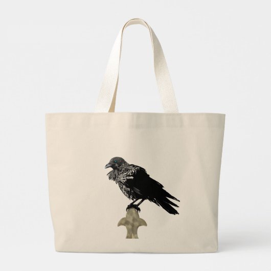 Edgar Allan Poe is de Raven Grote Tote Bag (Achterkant)