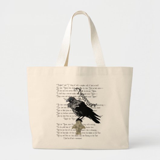 Edgar Allan Poe is de Raven Grote Tote Bag (Voorkant)