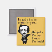 Edgar Allan Poe Jongen Grappige Koelkastmagneet Magneet (Voorkant / Achterkant)