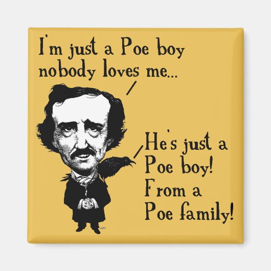 Edgar Allan Poe Jongen Grappige Koelkastmagneet Magneet (Voorkant)