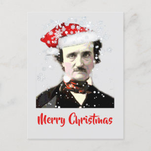 Edgar Allan Poe-kerstkaart Pet Snowflake Briefkaart