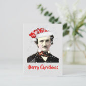 Edgar Allan Poe-kerstkaart Pet Snowflake Briefkaart (Staand voorkant)