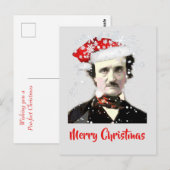 Edgar Allan Poe-kerstkaart Pet Snowflake Briefkaart (Voorkant / Achterkant)
