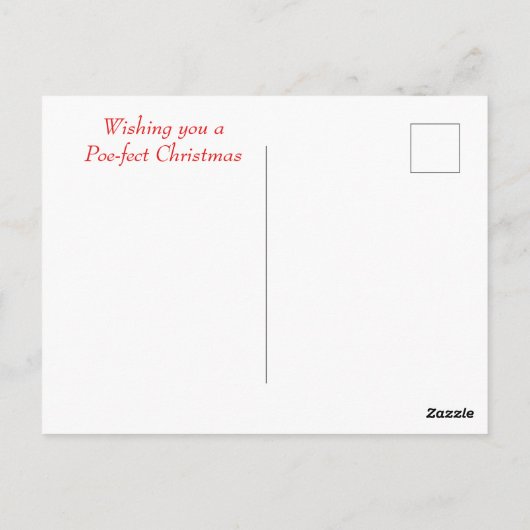Edgar Allan Poe-kerstkaart Pet Snowflake Briefkaart (Achterkant)
