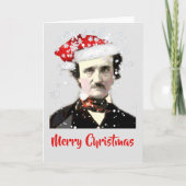 Edgar Allan Poe Kerstmuts Sneeuwvlok Kaart (Voorkant)