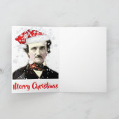 Edgar Allan Poe Kerstmuts Sneeuwvlok Kaart (Binnen)