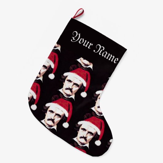 Edgar Allan Poe kerststaart - Gepersonaliseerd Grote Kerstsok (Voorkant (Hangend))