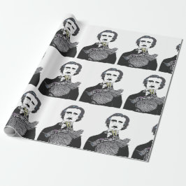Edgar Allan Poe met een Raven op zijn kin Cadeaupapier