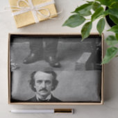 Edgar Allan Poe met een skelet Halloween Art Tissuepapier (Geschenk)