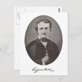 Edgar Allan Poe met handtekening Briefkaart (Voorkant / Achterkant)