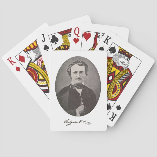 Edgar Allan Poe met handtekening Speelkaarten (Achterkant)