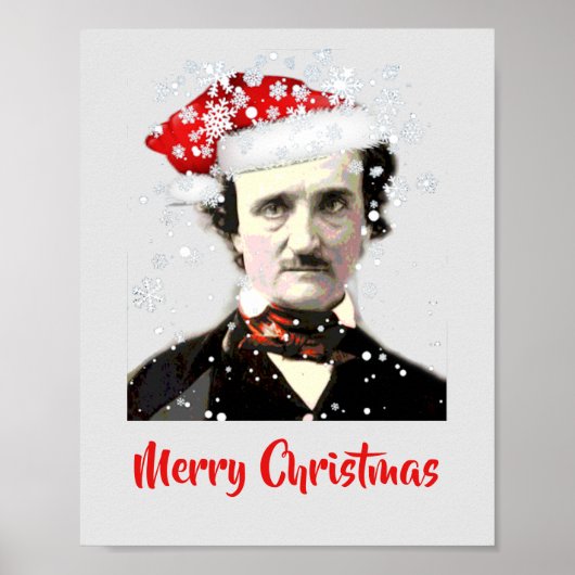 Edgar Allan Poe met kerstmis Pet Snowflake Poster (Voorkant)