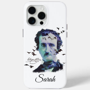 Edgar Allan Poe met Raven Birds Art Hoesje-Mate iP iPhone 15 Pro Max Hoesje