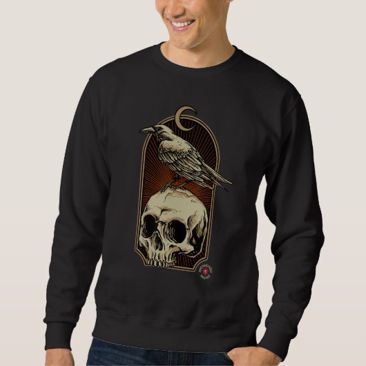 Edgar Allan Poe - Nevermore Skull en Raven - Meme Trui (Voorkant)