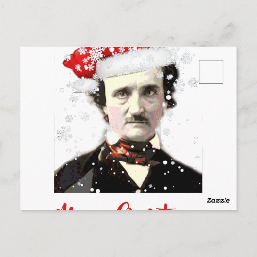 Edgar Allan Poe Pet Snowflake Briefkaart (Achterkant)