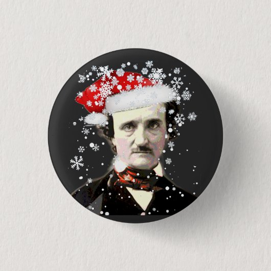 Edgar Allan Poe Pet Snowflake Ronde Button 3,2 Cm (Voorkant)