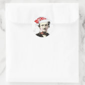 Edgar Allan Poe Pet Snowflake Ronde Sticker (Tas)