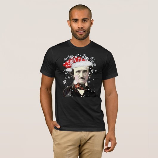 Edgar Allan Poe Pet Snowflake T-shirt (Voorkant volledig)