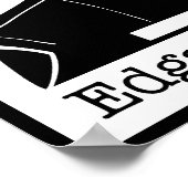 Edgar Allan Poe Poe (zwart op wit) Poster (Hoek)