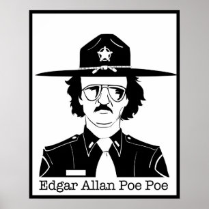 Edgar Allan Poe Poe (zwart op wit) Poster