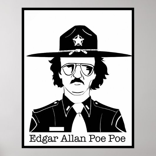 Edgar Allan Poe Poe (zwart op wit) Poster (Voorkant)