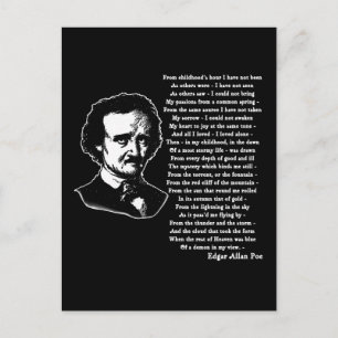 Edgar Allan Poe Poem ALONE Briefkaart