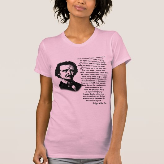 Edgar Allan Poe Poem ALONE T-shirt (Voorkant)
